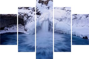 Tablou cu cascadele iarna (150x105 cm)