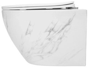 Vas WC suspendabil Carlos Nature Marble Alb cu model, Rea