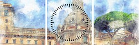 Tablou - Biserica Santa Maria di Loreto, Roma, Italia (cu ceas) (90x30 cm)