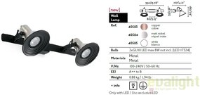 Aplica de perete cu 2 spoturi directionabile CUP-2 40584