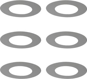 Set de 6 inele de acoperire din oțel inoxidabil pentru spoturi încastrate 7,5 - 13 cm - Spacer