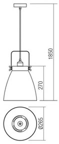 Lustră pe cablu Redo 01-1275 ARNE 1xE27/42W/230V gri