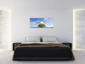 Tablou plaja cu copac (120x50 cm)