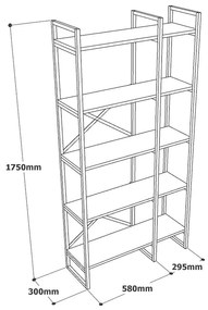 Etajeră alb/auriu 87,5x175 cm Monica – Kalune Design