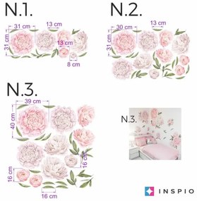 INSPIO Tapet autoadeziv cu bujori roz deschis