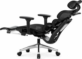 VERTEX PRO – Scaun Ergonomic, Tetieră 4D, Spătar Reglabil pe Înălțime 5 Trepte, Suport Lombar Multipunct, Cotiere 3D, Șezut Mesh Translatabil 5 cm, Recliner 135°, Suport Picioare, Negru