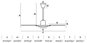 Ventilator de tavan FARO 33111 MALVINAS d. 140 cm