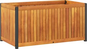 vidaXL Jardinieră de grădină, 85x45x44 cm, lemn masiv acacia/oțel