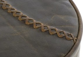 Scaun de bar vintage din metal și piele naturală maro, cu pedale, „Pedals"