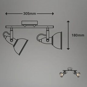 Spot Briloner 2049-024 RETRO 2xE14/40W/230V gri