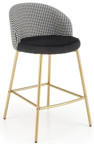 Scaun de bar tapitat H113 alb/negru