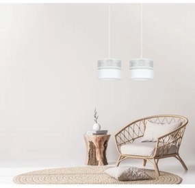 Lustră pe cablu LIMA 2xE27/60W/230V argintie/albă