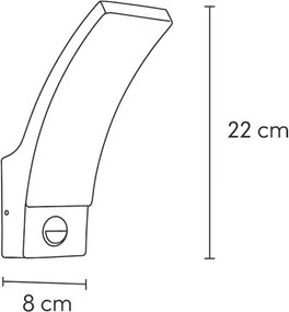 Aplică LED de exterior cu senzor Brilagi ARCELO LED/9W/230V IP44