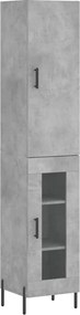 vidaXL Dulap înalt, gri beton, 34,5x34x180 cm, lemn prelucrat