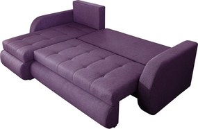 Coltar extensibil reversibil Siena Lux Purple 243x141x81 cm cu lada de depozitare