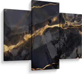 Tablou - Negru - decor auriu (90x60 cm)