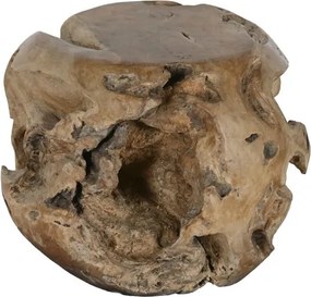 Măsuță laterală sculptată din lemn masiv de teak, 50×50×40 cm, „Tallado"