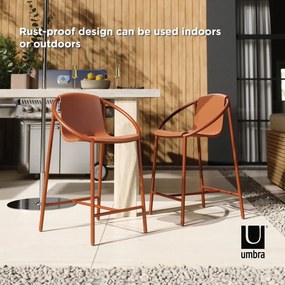 Scaun de bar cărămiziu din plastic 90 cm Ringo – Umbra