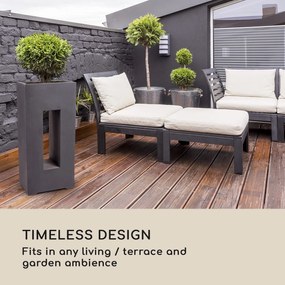 Airflor, ghiveci pentru plante 45 x 100 x 27 cm din fibră de sticlă interior / exterior gri închis