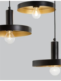 Lustra cu 3 pendule design modern Garni negru/auriu NVL-9417051