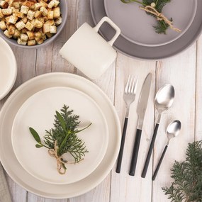 Tacâmuri negre-argintii din oțel inoxidabil 24 buc. Skandi – Orion