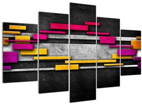 Tablou - Abstrac colorat, fundal negru (150x105 cm)