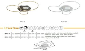 Lustra LED aplicata cu telecomanda INVERTINA argintiu