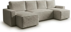 Canapea extensibila in forma de U SMART BOUCLE, gri-bej, 303x143 cm