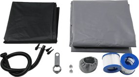 Cada cu hidromasaj gonflabil, gri/alb, 4-6 pers., 1000 l, KAMINO NEW TYP 2