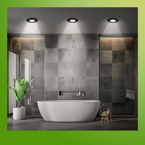 Briloner 7588035 - Set 3x LED plafonieră încastrată pentru baie KLIRA 3xLED/4,9W/230V IP44, negru