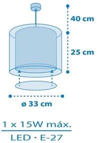 Lustră pentru copii Dalber WORLD 40672, 1xE27/15W/230V, albastră