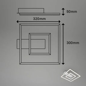 Briloner - Plafonieră LED FRAME, 22 W, 230 V, 3000 K, 30 x 32 cm, crom mat