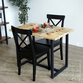 Masa bucatarie  lemn.seria wood A-620,pin natur-negru,100x59x75 cm, 30103