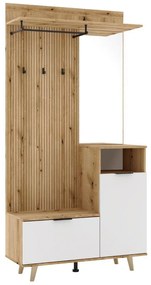 Mobilier hol Nadrano (stejar evoke + alb) . 1097141