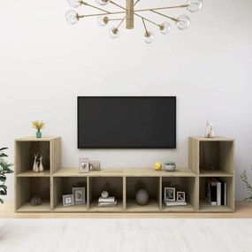 Comode TV,  4 buc., stejar Sonoma, 72x35x36,5 cm, PAL 4, Stejar sonoma