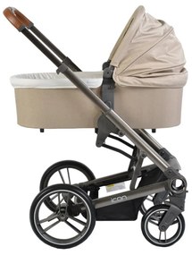 Carucior nou nascuti 3 in 1 NOVOKIDS™ Icon , Cadru Aluminiu, Maner piele, Roti din spuma PU, Geanta bebe, Landou, Scoica auto, Spatar reglabil 3