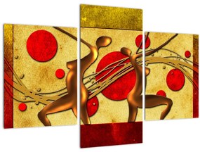 Tablou abstract cu două femei (90x60 cm)