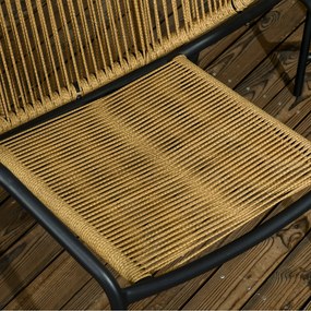 Outsunny Set de mobilier de terasă din ratan, 3 piese, cu perne pentru șezut și spate, ratan artificial, cadru metalic, Verde | Aosom Romania