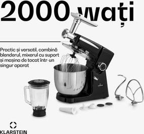 Klarstein Renata Rossa, robot de bucătărie, 3 în 1 2000 W / 2,7 PS, 10 litri, oțel inoxidabil, fără BPA
