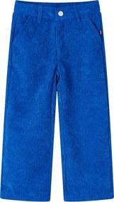 vidaXL Pantaloni pentru copii, velur, albastru cobalt 116