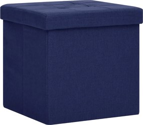 vidaXL Taburet de depozitare pliabil, albastru, imitație de pânză