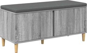 vidaXL Bancă pentru hol cu pernă cu ușă Sonoma gri 100 x 38 x 46 cm