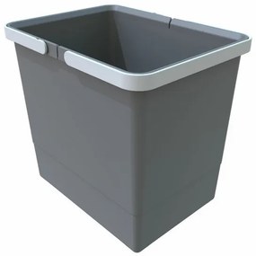 Coș de gunoi cu mânere 15 l, gri