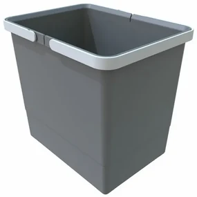Coș de gunoi cu mânere 15 l, gri