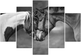 Tablou - Cai îndrăgostiți,alb-negru (150x105 cm)