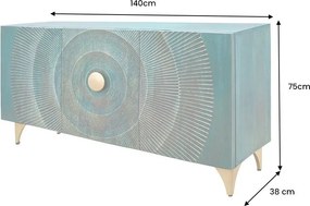 Comoda design vintage Golden Sunset 140cm turcoaz