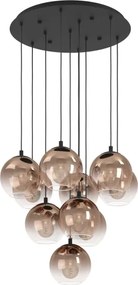 Eglo 901926 - Candelabru suspendat pe cablu ARISCANI 10xE27/60W/230V negru/bej/fumuriu