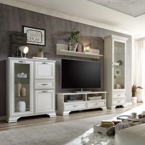 Set Mobilier Living Venice, Alb Antichizat, 313 Cm