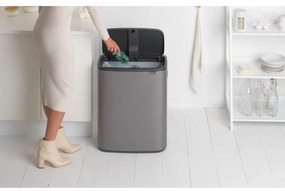 Cos pentru gunoi Brabantia Bo Touch 1001276, 60 L, Deschidere lina si silentioasa, Deschidere mare, Bronz