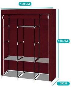 Sifonier mobil, dimensiuni 130x45x170 cm-visiniu